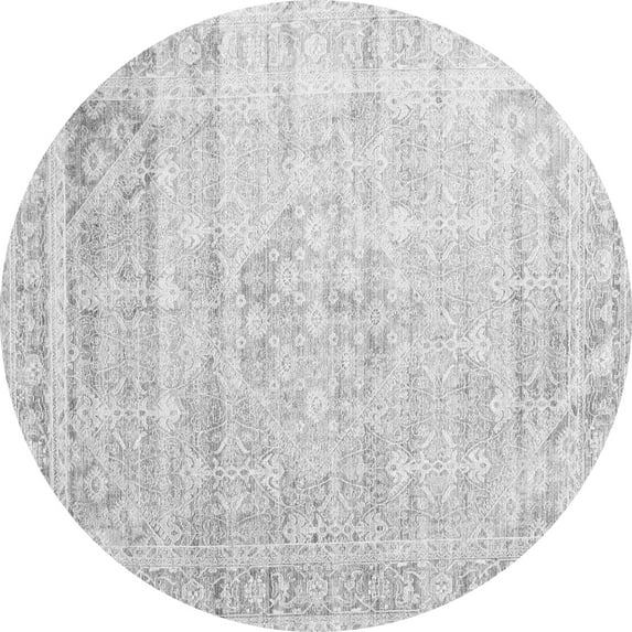 Ahgly Company Indoor Round Persian Gray Traditional Area Rugs, 5' Round