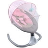 Baby Swing, Electric Cradle Rocking Chair w/ Bluetooth Music Player Mosquito Net Remote Control (Pink)