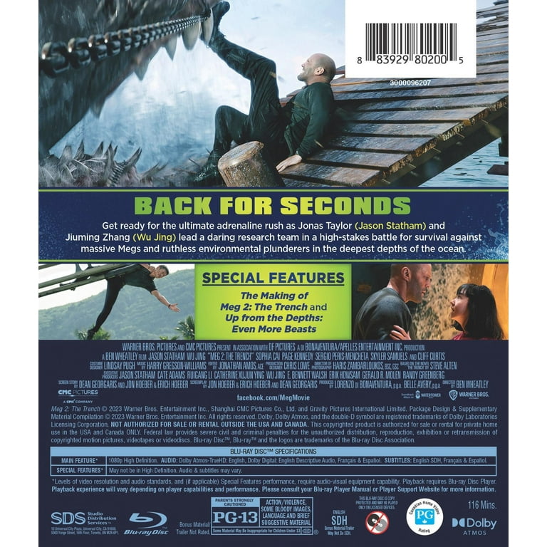 SDS, The Meg 2: The Trench Blu-ray, Action - Walmart.com
