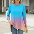 thumbnail image 2 of S LUKKC LUKKC Summer Tops for Women Short Sleeve Round Neck Dressy Casual Loose Fit Pullover Tunic Tops Cute Tee Workout Shirts Beach Vacation Outfits Business Tshirts Dressy Fashion Clothes, 2 of 6