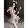 thumbnail image 1 of Black Demon Cos disfraces de Halloween Anime Lolita Maid vestido de fiesta de belleza con espalda de malla, camisones Sexy, trajes de mucama Halter para niña y gato, 1 of 3