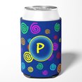 thumbnail image 2 of Letter P Initial Monogram - Blue Swirls Can or Bottle Hugger, 2 of 5