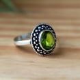 thumbnail image 6 of Green Peridot Ring, 925 Silver Ring, August Birthstone Ring, Boho Silver Ring, Vintage Ring, Oval Cut Gemstone, Cocktail Ring, Charm Ring, 6 of 6