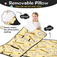 thumbnail image 3 of Baseballs and Crossed Bats Pale Yellow Teens Toddler Nap Mat with Pillow, Sleeping Mat Bag for Preschool Daycare 59"x22", 3 of 6