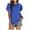 Blue, variant on Scyoekwg Summer Casual Tops for Women Trendy Short Sleeve T Shirts Tshirt Crewneck Ruffle Sleeve Going Out Tops Classic Solid Color Loose Comfy Blouse Tunic Tops (Hot Pink,L)