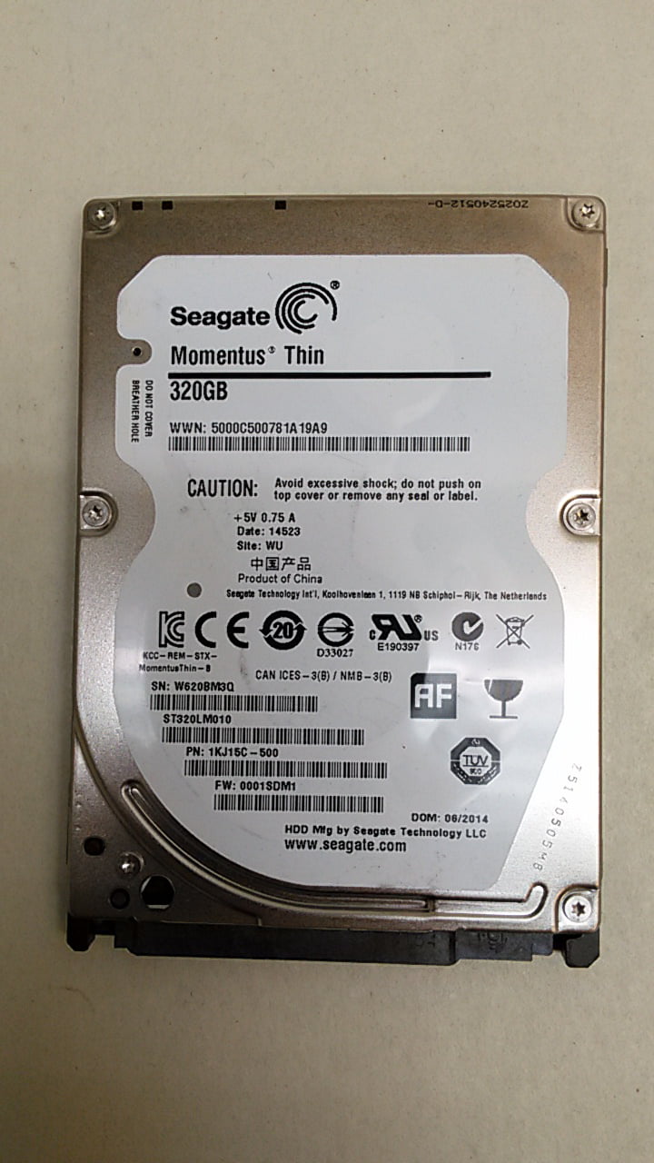 Refurbished Seagate ST320LM010 Momentus Thin 320GB 2.5" SATA III Laptop Hard Drive