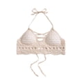 thumbnail image 2 of Sujetador de crochet para playa, ropa de playa de moda para mujer, ideal para vacaciones, actividades acuáticas y fiestas. Beige, 2 of 8