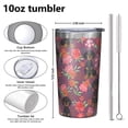 thumbnail image 4 of Dachshund Dog and Flower Floral 10oz Tumblers Stainless Steel Tumbler with Lid and Straw,Vacuum Insulated Double Wall Travel Tumbler Cups with Cleaning Brush for Coffee, Tea, 4 of 4
