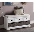 thumbnail image 2 of EUROCO 44" Storage Bench, Entry Bench Storage Bench with 3 Drawers, 3 Removable Classic Rattan Baskets, Wood Funiture for Living Room, Balcony, Gray, 2 of 7