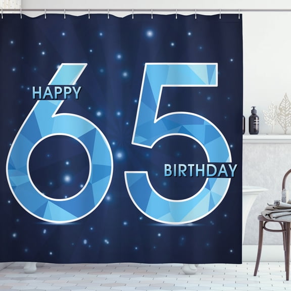 Ambesonne Modern Shower Curtain, Numbers, 69"Wx84"L, Dark Blue Pale Blue