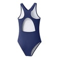 thumbnail image 7 of VNKIDY Girls Kids One Piece Swimsuit Solid Color Sleeveless Tank Style Round Neckline Quick Dry Swimwear For Beach Pool Summer Activities Dark Blue 7-8 Years, 7 of 7