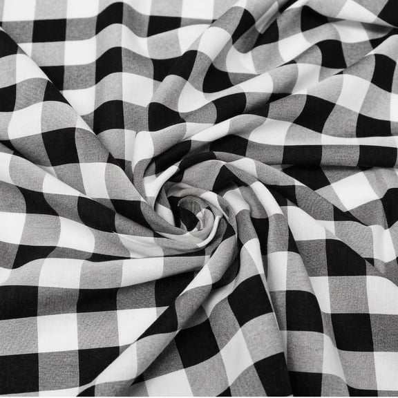 1" Checkered Gingham PolyPoplin Fabric by The Yard - 60 Inch Wide for Sewing, Quilting, Tablecloths, Curtains, Apparel, Crafting, DIY Projects