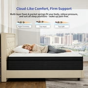 Yilicy 12 inch Queen Mattress, Gel Memory Foam & Spring Hybrid Medium Comfort Mattress in a Box,Adult