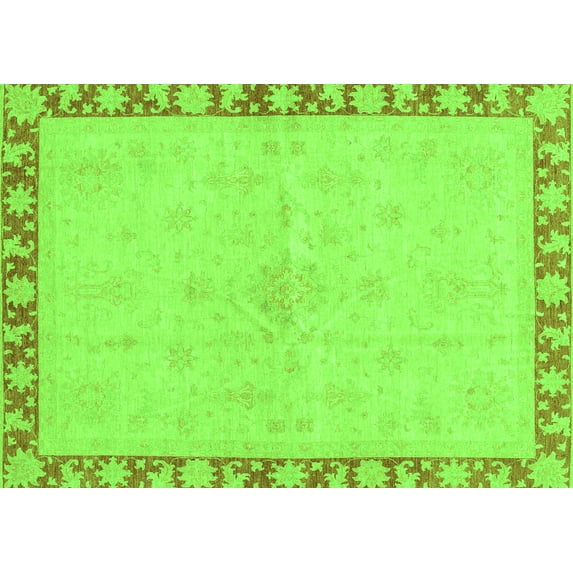 Ahgly Company Indoor Rectangle Oriental Green Traditional Area Rugs, 5' x 8'