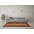 thumbnail image 3 of Ahgly Company Indoor Round Abstract Brown Modern Area Rugs, 6' Round, 3 of 4