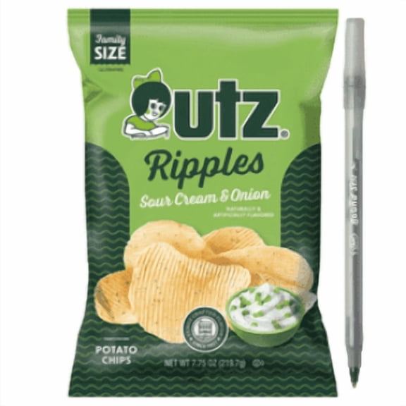 Utz® Sour Cream & Onion Ripples Potato Chips Family Size With Pan