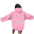 thumbnail image 1 of TINZ Sweat à Capuche Imprimé Lettre pour Femmes Manches Longues avec Poches Veste Décontractée, 1 of 6