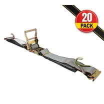 20 Pack 2'' x 16' E Track Ratchet Straps with J Hook & Spring E-Fittings, 3000 lbs - Gray Heavy Duty Etrack Ratchet Tie Down Strap for Enclosed Trailers, Trucks & Van