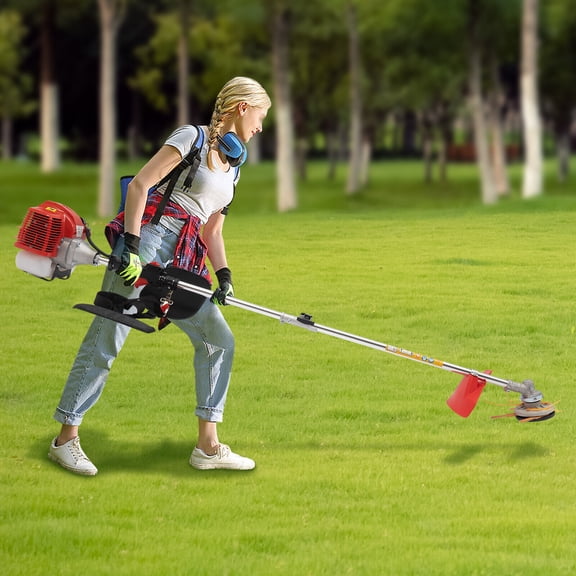 43cc Gas String Trimmer Lawn Wacker Weed Trimmer Air-cooled 2 Stroke Engine for Home Lawn Mowing