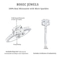 thumbnail image 6 of Rosec Jewels Certified Moissanite Round Engagement Ring for Women - 8 mm - 2 Carat - D-VS1 Grade - With Jewelry Box, 10K White Gold, US 11.50, 6 of 7