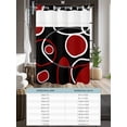 thumbnail image 6 of No Hook Shower Curtain with Snap in Liner,Burgundy Red Color Block Waterproof Bath Curtain Double Layers with See Through Top Window,Abstract Geometric Black Stripe Hotel Shower Curtains 72x72in, 6 of 9