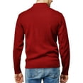 thumbnail image 3 of Mens Casual Slim Fit Pullover Sweaters Long Sleeve Knitted Fabric Zip Up Mock Neck Polo Sweater (KMOSWL021), 3 of 6