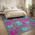 thumbnail image 3 of ODIKA 8'x10' Washable Area Rug Non-Shedding, Easy Care, Rock Music Interlocking String Record Vinyl Themed Rocks Guitar Flowing Dynamic for King Size Bedroom Under Bed, Master Suite, 3 of 7
