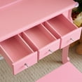 thumbnail image 5 of UBesGoo Kids' Vanity Set with Mirror and Light 3 Drawers Makeup Table and Stool for Girls Pink, 5 of 15