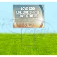 thumbnail image 1 of Love God Live Christ Like (18" x 24") Yard Sign, Includes Metal Step Stake, 1 of 6