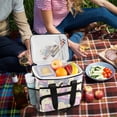 thumbnail image 5 of FORMRS Insulated Cooler Bag 24 Cans Capacity Soft Leakproof Lunch Box with Side Pockets, Roller Disco, 5 of 7