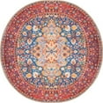 thumbnail image 1 of Unique Loom Revival Floral Border Rug 3' 6 x 3' 6 Round Navy Blue/Red, 1 of 2