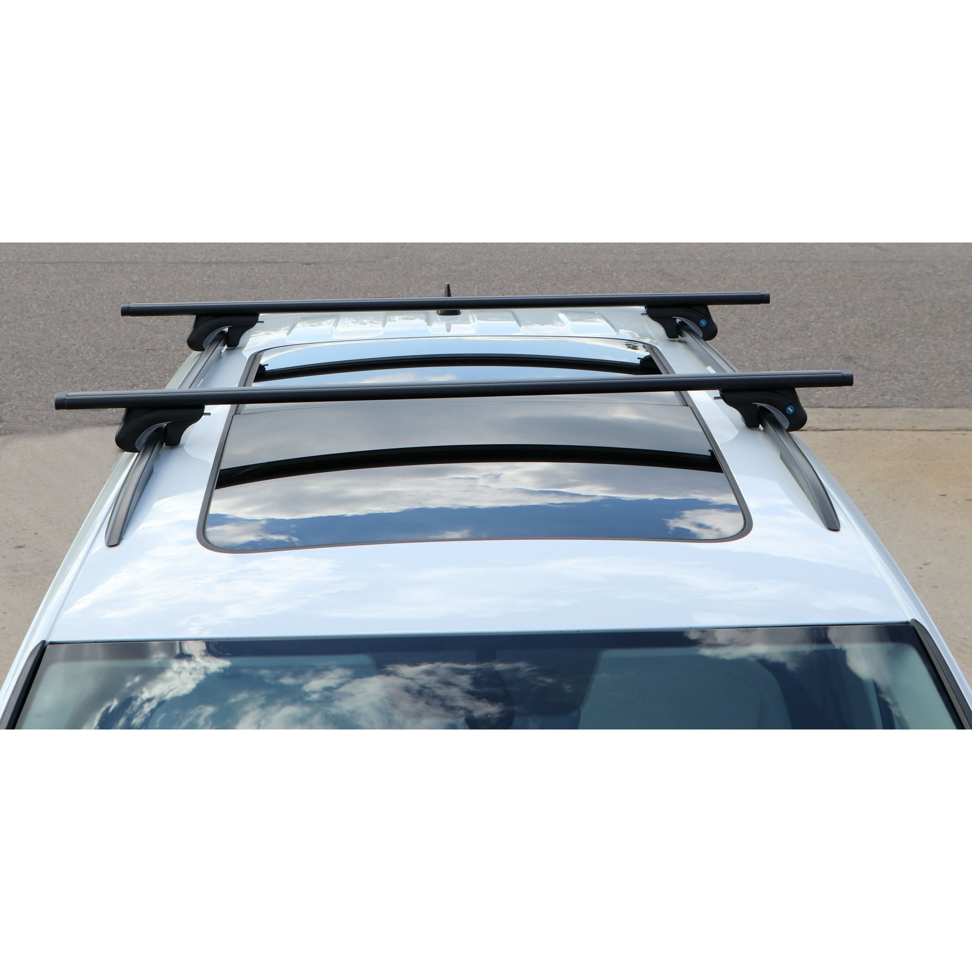 BrightLines All Black Heavy Duty 220 lbs Wing Shaped Crossbars Roof Racks Compatible with 2019-2025 Honda Passport for kayak luggage ski bike carrier, a Set of 2