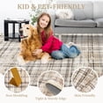 thumbnail image 6 of Funslane 6' x 9' Washable Plaid Area Rug, Modern Non-Slip, Stain-Resistant Floor Carpet for Bedroom, Living Room, Nursery, Dining Room & Dorm,  Beige, 6 of 6