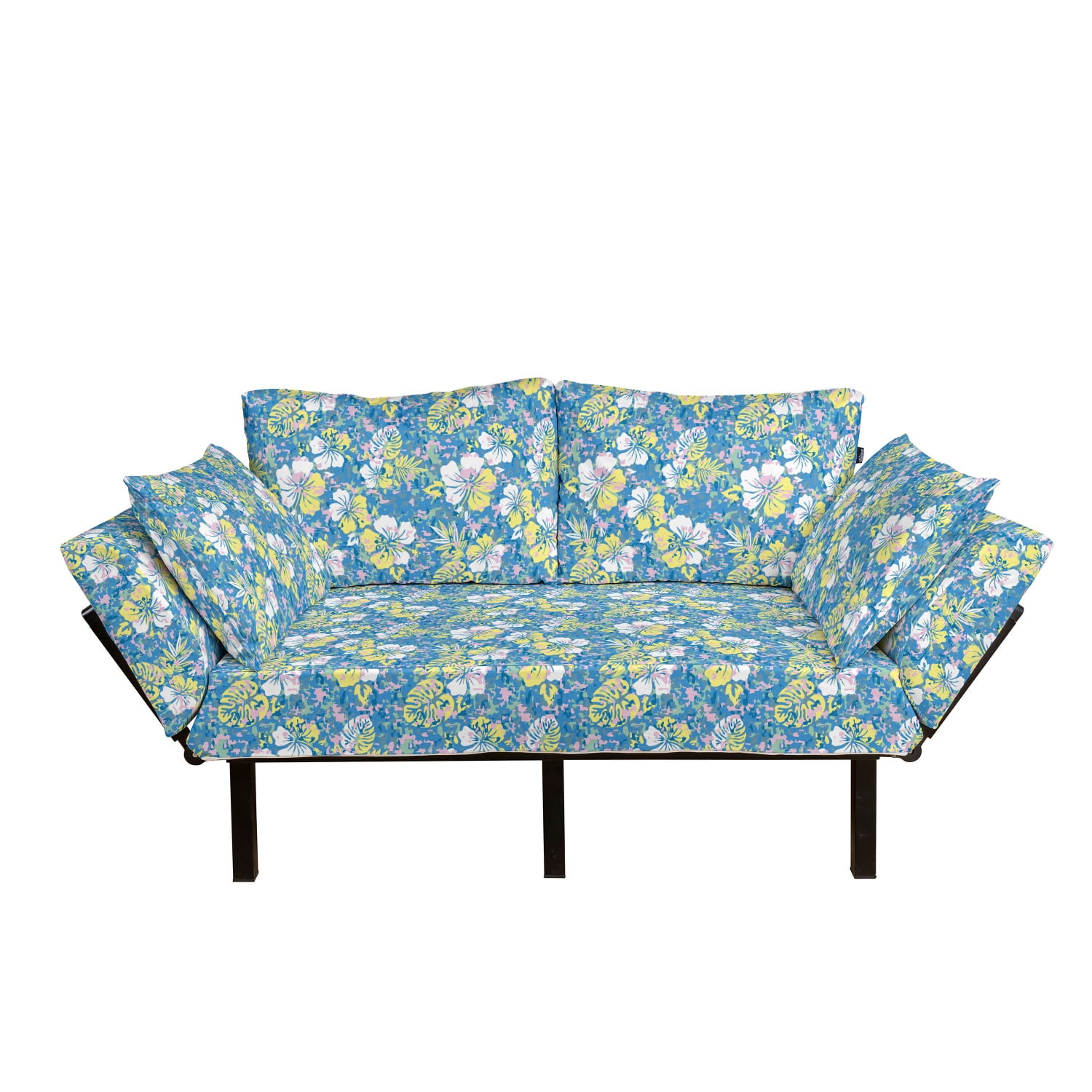 Camouflage Futon Couch, Hawaiian Pattern Exotic Tropical Hibiscus ...