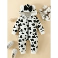 thumbnail image 2 of Newborn Baby Girl Winter Clothes Baby Snow Suit Infant Strawberry Jumpsuit Hooded Romper Snowsuit Warm Fleece Bunting, 2 of 9