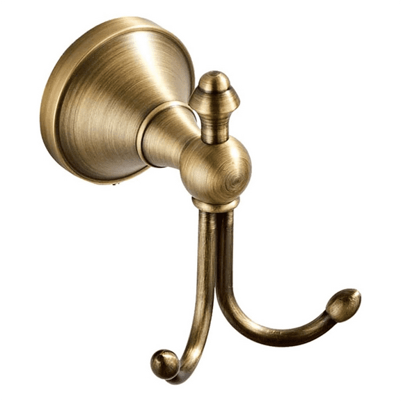 Double Coat Hooks, Antique Brass Towel Hook, Wall Mount Hooks for Hanging,
