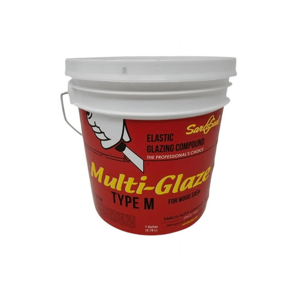 Sarco Multi Glaze Putty Type M - 1 Gallon - Window Glazing Putty - Adheres to Wood Sash and Door - Modern Glazing Compound
