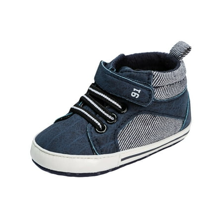 Zshosam Baby Boys Girls Shoes High Tops Ankle Sneakers Soft Anti-Slip Sole for First Walkers(Blue 12)