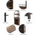 thumbnail image 4 of Industrial 5 niveles de esquina bar gabinete con glass holder - estilo rural liquor gabinete con estante y door para home bar, coffee bars, 4 of 9