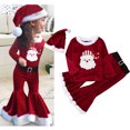 thumbnail image 1 of Disfraz de Papá Noel de manga larga para niñas, traje de terciopelo con fondo de campana, fiesta de carnaval, Navidad, 2 a 10 años, 2024, 1 of 5