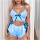 thumbnail image 2 of Conjuntos de pijamas de satén para mujer, ropa interior Sexy con lazo de encaje, ropa interior para dormir Fridja nalpqowj17629, 2 of 9
