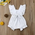 thumbnail image 3 of EYIIYE Baby Girls Summer Ruffles Romper Fly Sleeve Lacing Up Bow Jumpsuits, 3 of 3