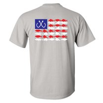 Patriotic Freshwater Fish American Flag USA Fresh Water Fishing Outdoors Men's Short Sleeve T-shirt-Ice Grey-large