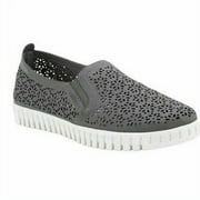 JSport Ladies' Floral Slip On Shoes (Charcoal, 7)
