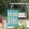 thumbnail image 6 of Hello Spring Daisy Flower Small Decorative Garden Flag, Teal Farmhouse Yard Lawn Outside Decor, Seasonal Rustic Burlap Outdoor Home Decoration Double Sided 12.5 x 18, 6 of 6