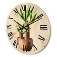 thumbnail image 3 of Designart 'Yucca Tree In The Ceramic Flower Pot On White' Traditional Wood Wall Clock, 3 of 5