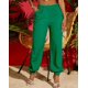 thumbnail image 1 of Pantalones Harlan con punta de zapato sólida de verano, pantalones casuales con costuras de moda, pantalones con cordón para mujer, pantalones geniales de verano, 1 of 6