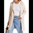 thumbnail image 2 of Abrigo Informal Cómodo de Lana con Solapa para Mujer, Chaqueta Informal de Moda, Abrigo , Ropa de Otoño e Invierno Crema L, 2 of 10
