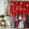 thumbnail image 3 of Merry Christmas Shower Curtains for Bathroom, Snowman Xmas Tree Waterproof Fabric Shower Curtain for Bathroom Bathtub Decoration, Machine Washable, 60"x72", 3 of 9