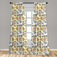 thumbnail image 5 of Ambesonne Floral Curtains, Watercolor Romantic Art, Pair of 28"x95", Multicolor, 5 of 5